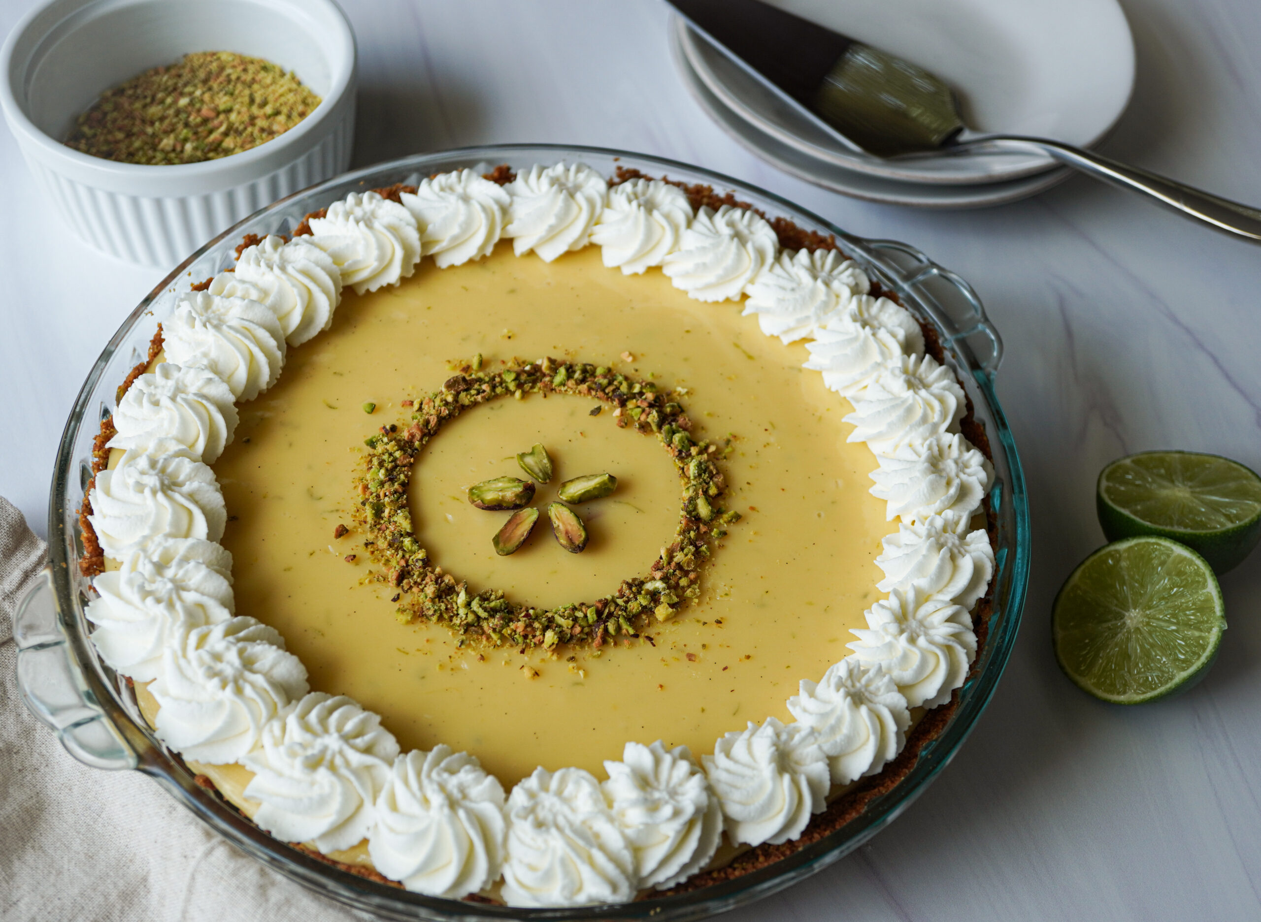 Creamy Pistachio & Rum Key Lime Pie